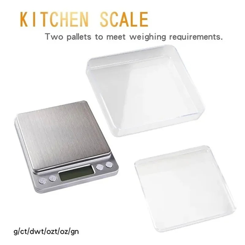 Kitchen Digital Scale Mini Pocket Scale Cooking Food Scale Precision Jewelry Scales with Back-Lit LCD Display PCS Tare Function