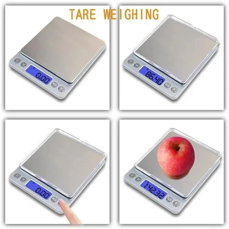 Kitchen Digital Scale Mini Pocket Scale Cooking Food Scale Precision Jewelry Scales with Back-Lit LCD Display PCS Tare Function