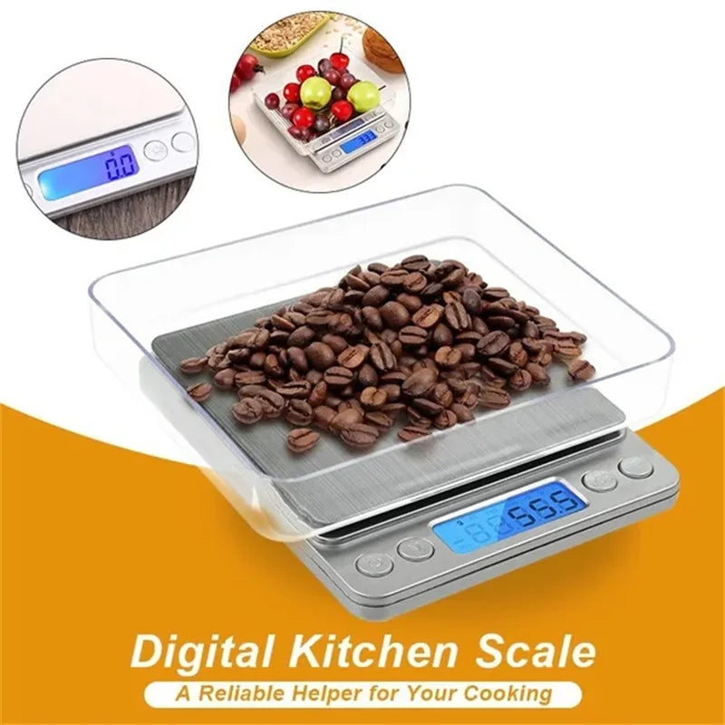Kitchen Digital Scale Mini Pocket Scale Cooking Food Scale Precision Jewelry Scales with Back-Lit LCD Display PCS Tare Function